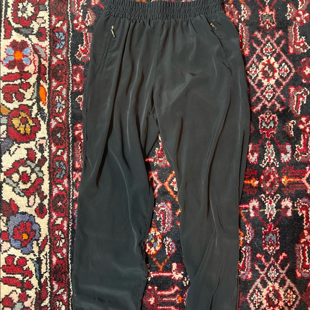 Black silk jogger